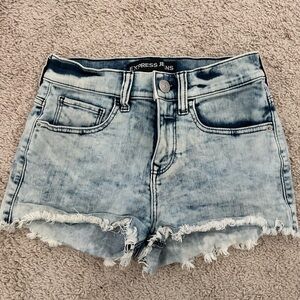 Express Acid Wash Jean Shorts